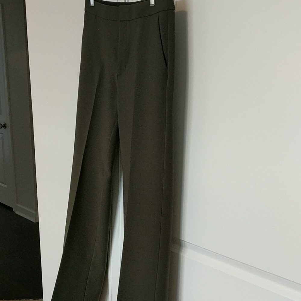 Banana republic olive green straight leg trousers